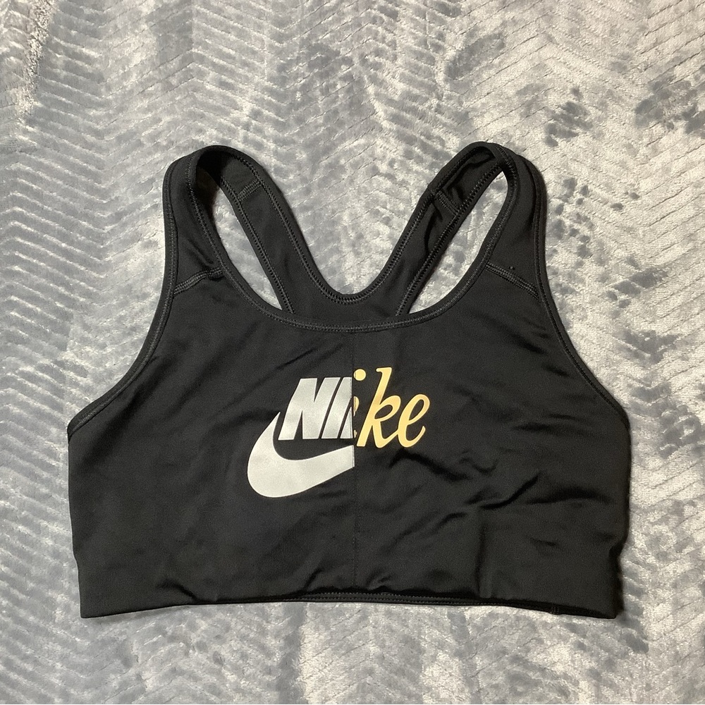 Nike Dri-Fit‎ Mixed Logo Racerback Sports Bra Black Large